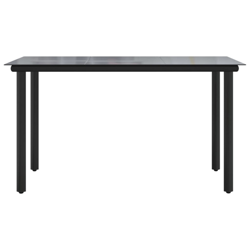 Produktbild för Trädgårdsbord svart 200x100x74 cm härdat glas