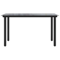Produktbild för Trädgårdsbord svart 200x100x74 cm härdat glas