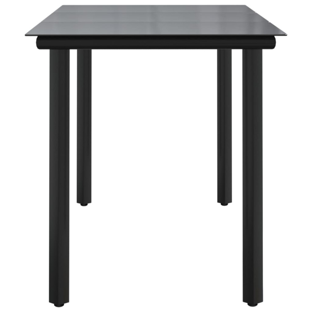 Produktbild för Trädgårdsbord svart 200x100x74 cm härdat glas