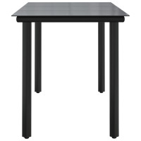 Produktbild för Trädgårdsbord svart 200x100x74 cm härdat glas