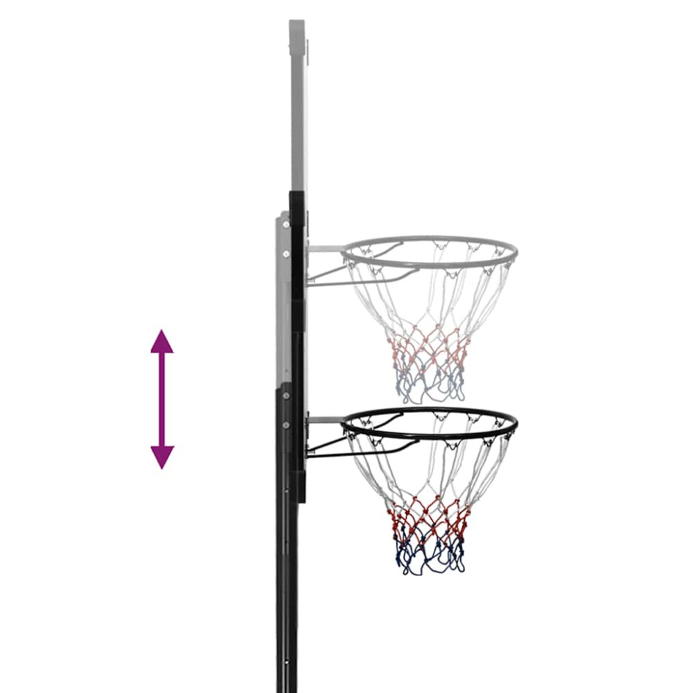 Produktbild för Basketkorg transparent 256-361 cm polykarbonat