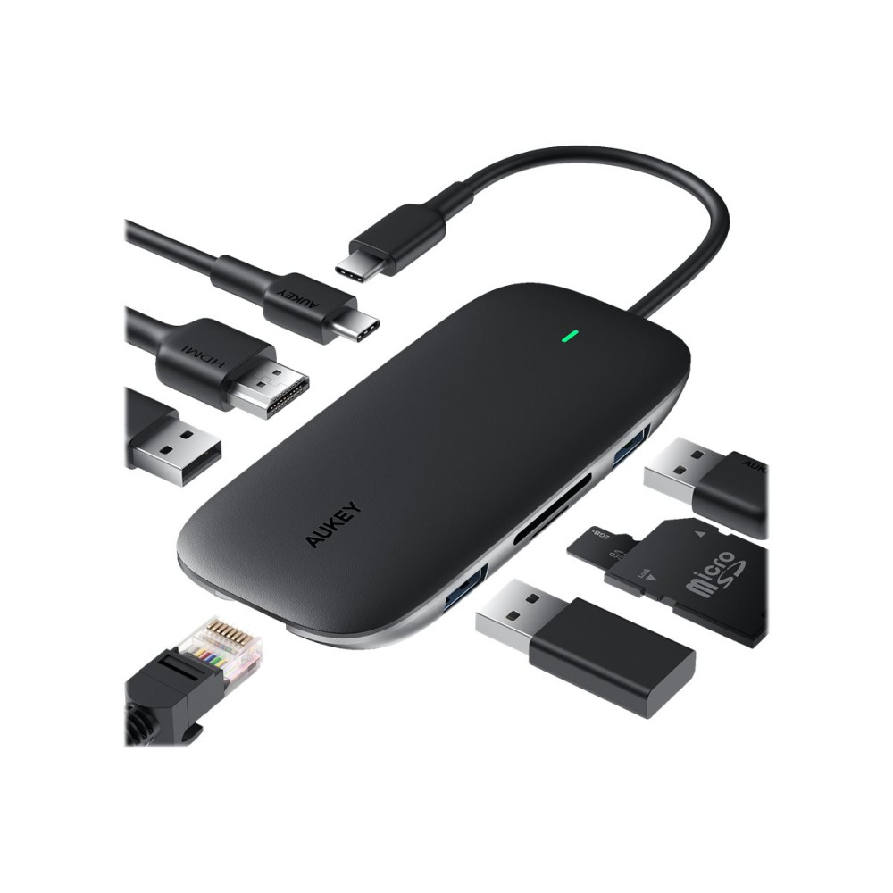 Produktbild för Aukey Unity Link PD III - dockningsstation - USB-C - HDMI - 1GbE