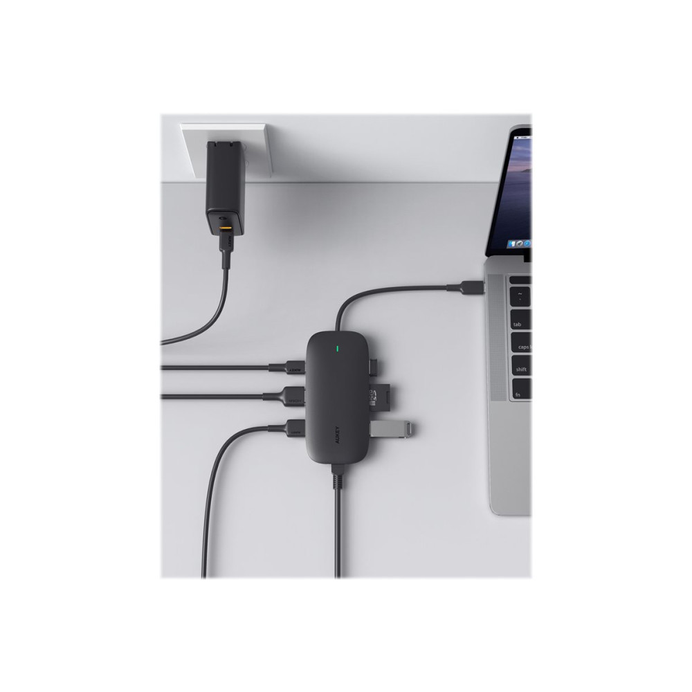 Produktbild för Aukey Unity Link PD III - dockningsstation - USB-C - HDMI - 1GbE