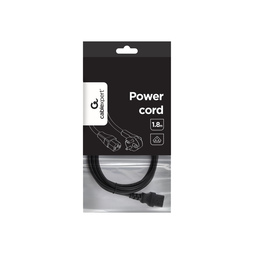 Produktbild för Gembird PC-186-VDE - strömkabel - power CEE 7/7 till power IEC 60320 C13 - 1.8 m