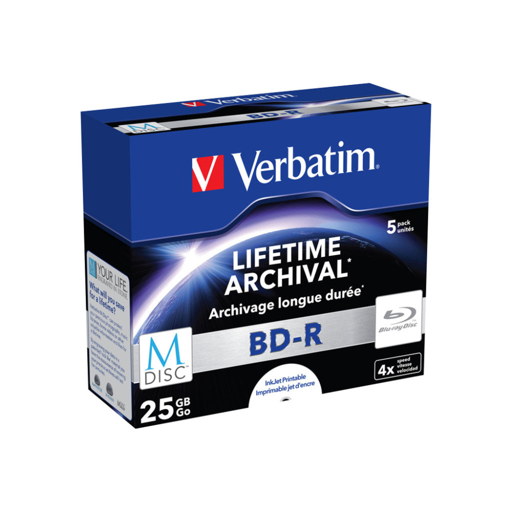 Produktbild för Verbatim M-Disc - BD-R x 5 - 25 GB - lagringsmedier
