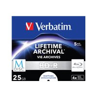 Produktbild för Verbatim M-Disc - BD-R x 5 - 25 GB - lagringsmedier