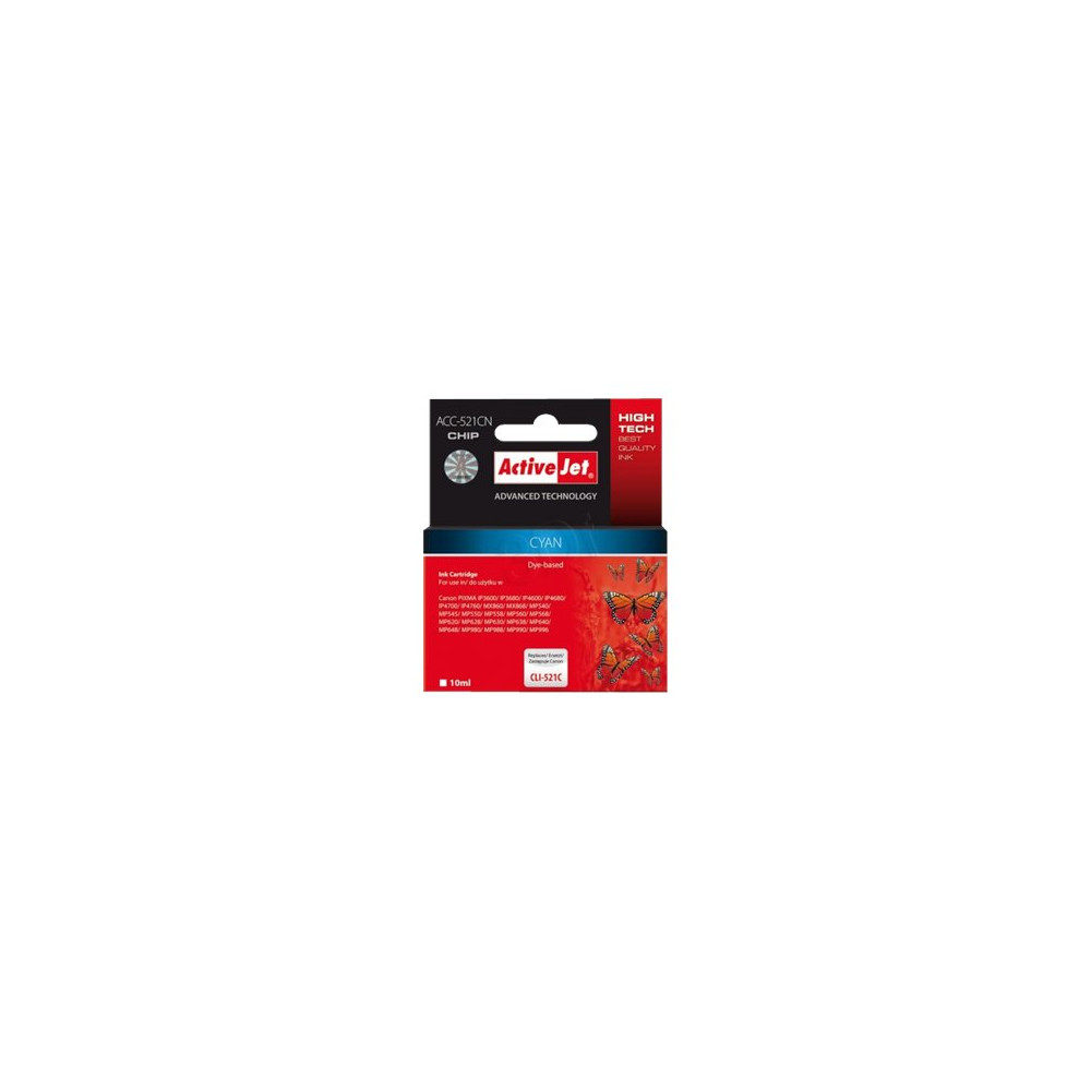 Produktbild för ActiveJet ACC-521CN Supreme - cyan - kompatibel - bläckpatron (alternativ för: Canon CLI-521C)
