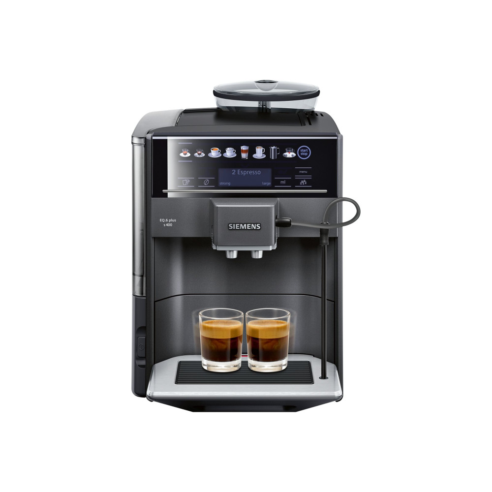 Produktbild för Siemens EQ.6 plus s400 TE654319RW - automatisk kaffekokare med mjölkskummare - 15 bar - safir, svart metallisk