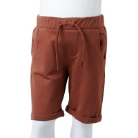 Produktbild för Barnshorts med snöre brun 128