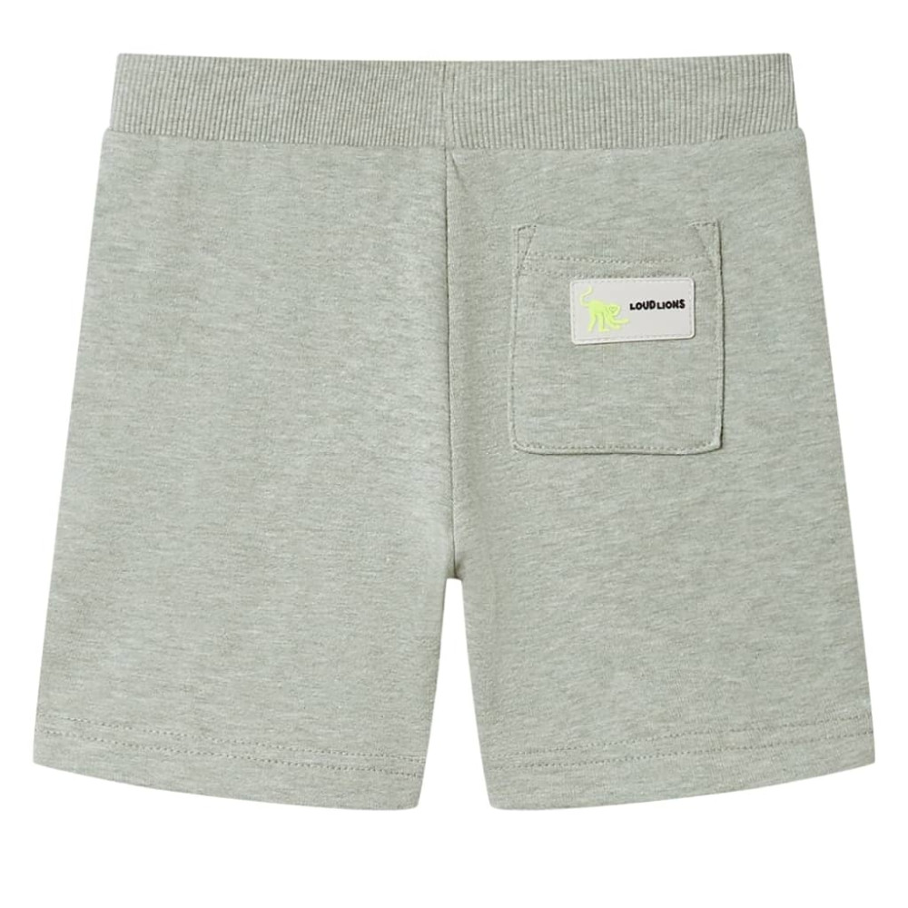 Produktbild för Barnshorts med snöre blandad ljus khaki melange 140