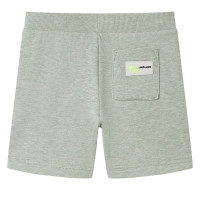 Produktbild för Barnshorts med snöre blandad ljus khaki melange 140