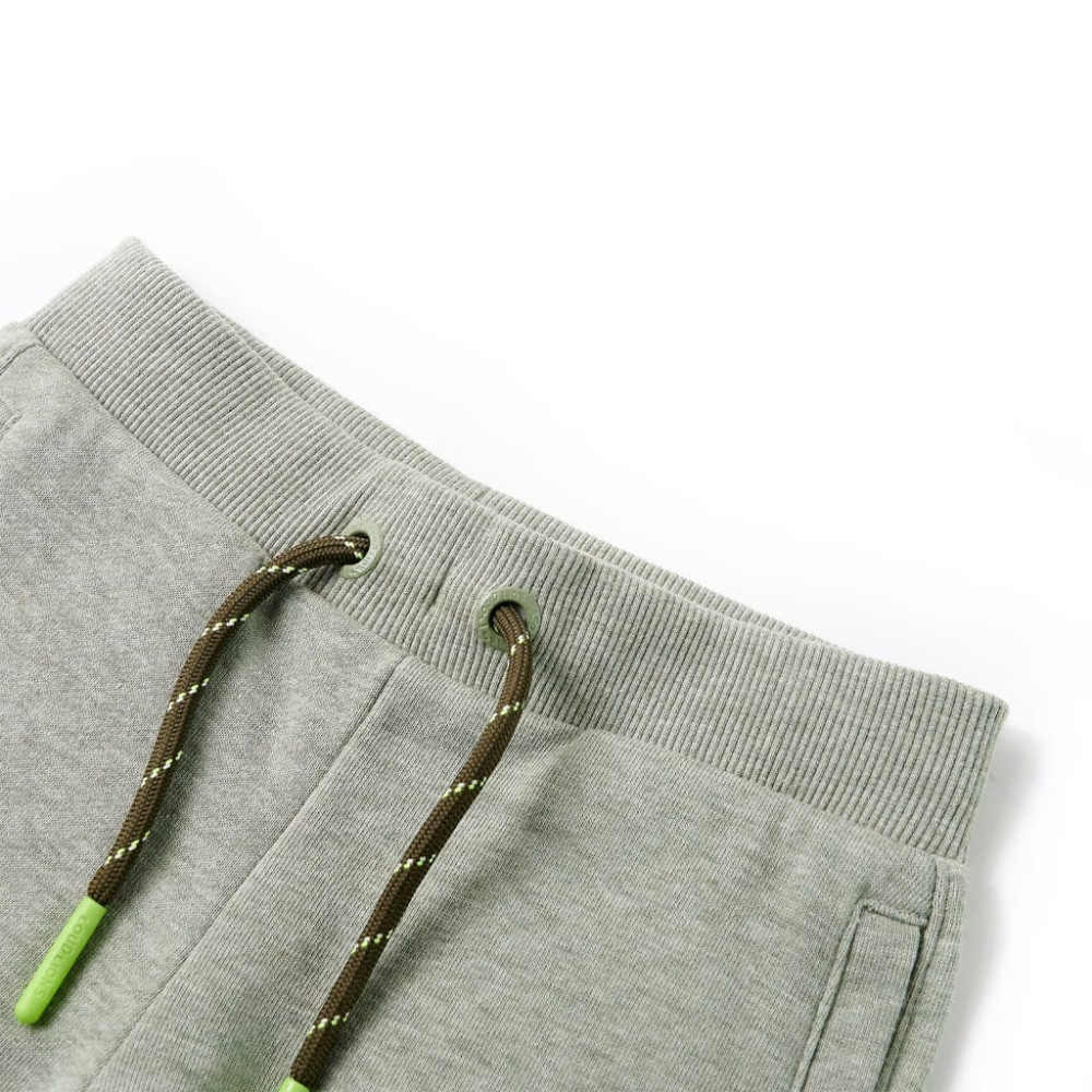 Produktbild för Barnshorts med snöre blandad ljus khaki melange 140