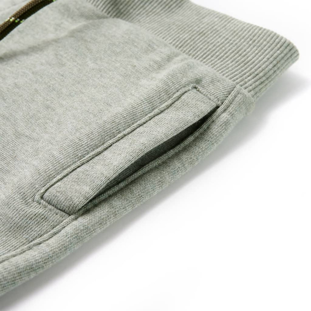 Produktbild för Barnshorts med snöre blandad ljus khaki melange 140