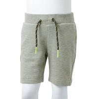 Produktbild för Barnshorts med snöre blandad ljus khaki melange 140