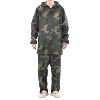 Produktbild för Regnställ med Huva Herrar Tvådelat Camouflage L