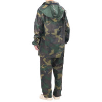 Produktbild för Regnställ med Huva Herrar Tvådelat Camouflage L