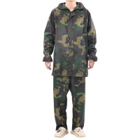 Produktbild för Regnställ med Huva Herrar Tvådelat Camouflage XL
