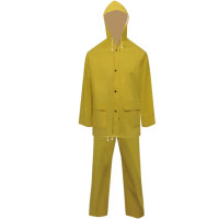 Produktbild för Vattentätt 2-delat regnställ med luva gul XL