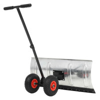 Produktbild för Manuell snöplog med hjul 100x44 cm