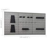 Produktbild för Väggmonterade verktygstavlor 3 st 40x58 cm stål