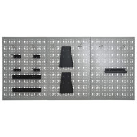 Produktbild för Väggmonterade verktygstavlor 3 st 40x58 cm stål