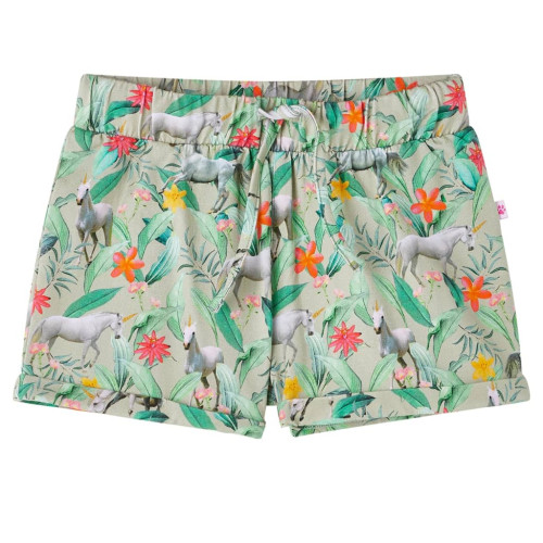 vidaXL Shorts med snöre för barn ljus khaki 116