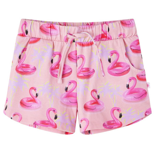 vidaXL Shorts med snöre för barn ljusrosa 128