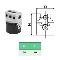 Produktbild för F1-12 Borrchuck 50 mm med MT3-M12 skaft för svarvfräsning