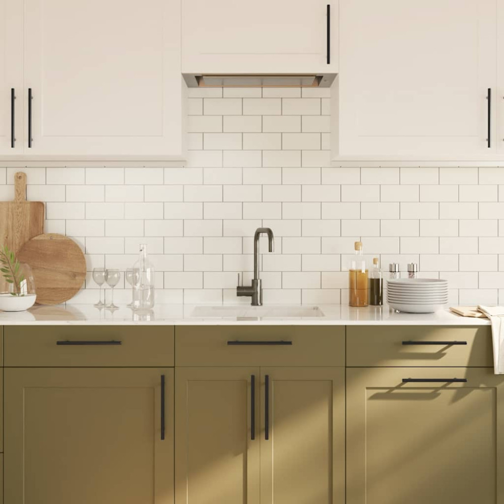Produktbild för Skåphandtag 10 st svart 160 mm rostfritt stål