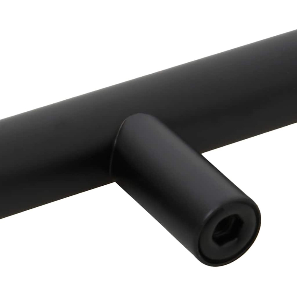 Produktbild för Skåphandtag 5 st svart 192 mm rostfritt stål