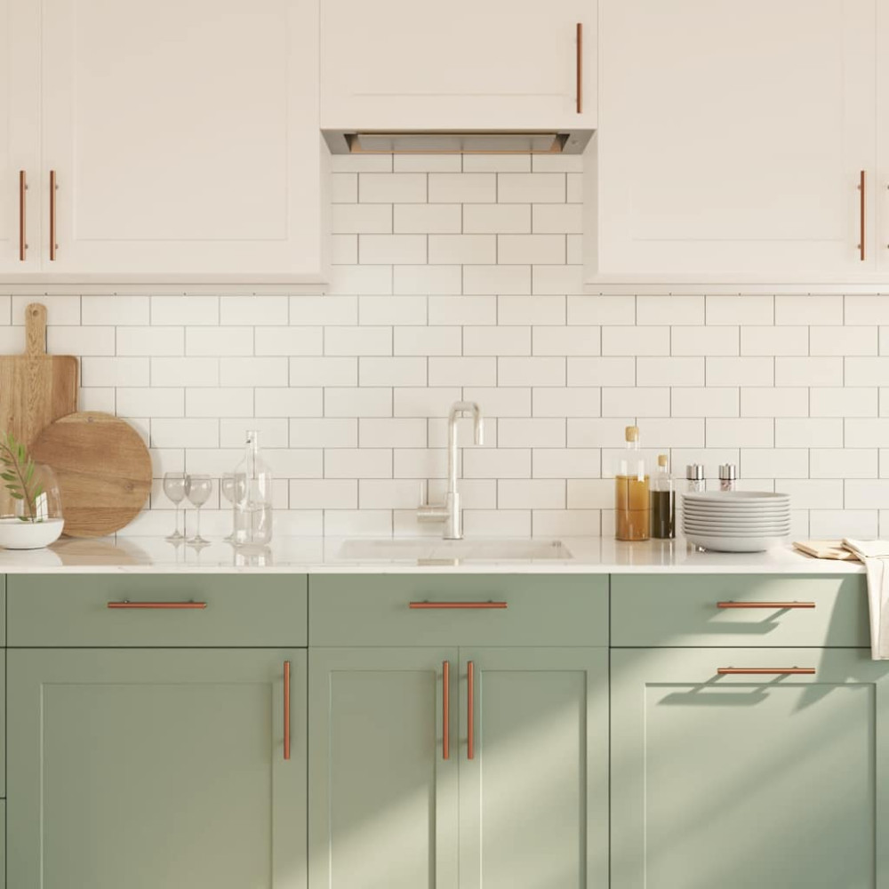 Produktbild för Skåphandtag 10 st brons 128 mm rostfritt stål