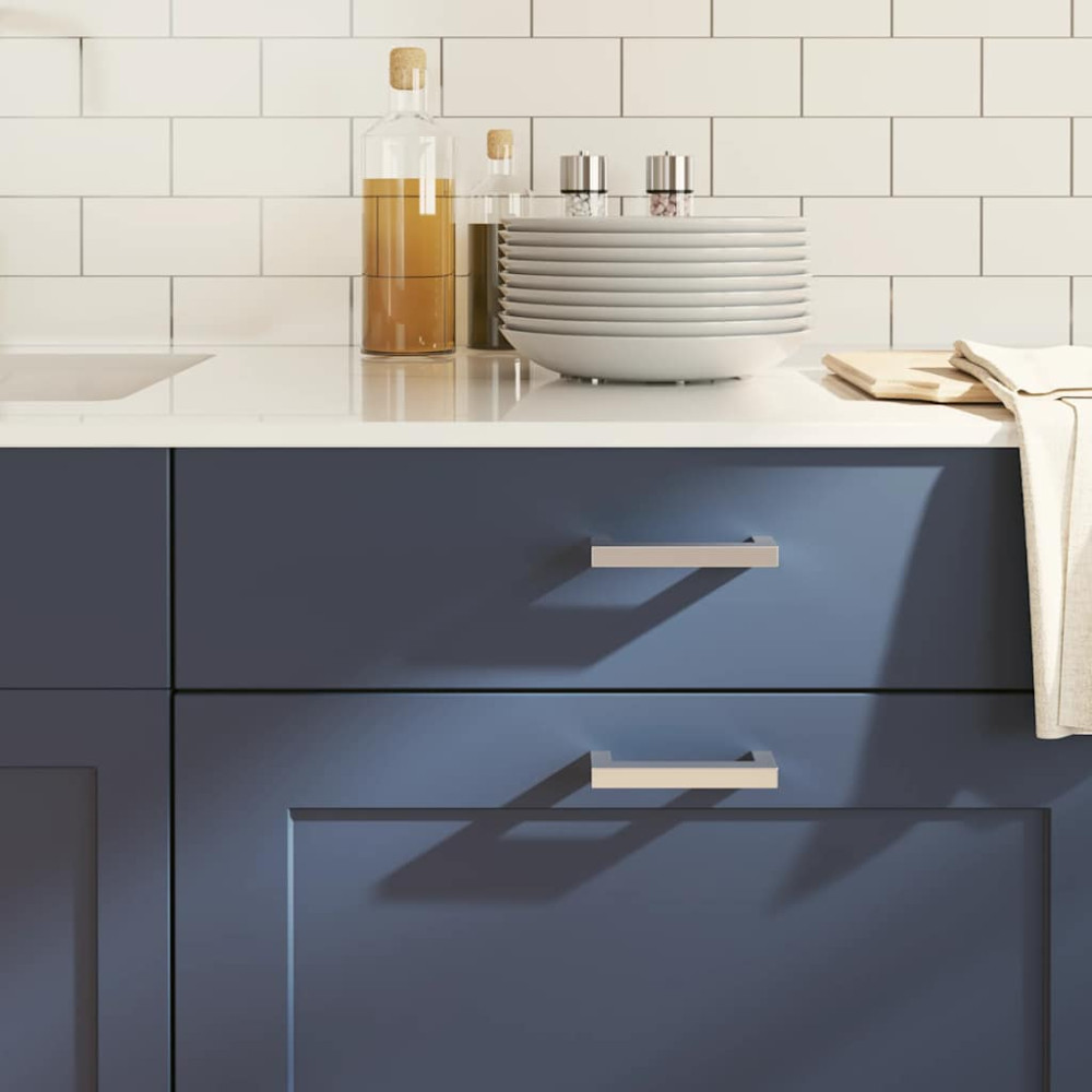 Produktbild för Skåphandtag 10 st silver 96 mm rostfritt stål