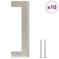 Produktbild för Skåphandtag 10 st silver 96 mm rostfritt stål