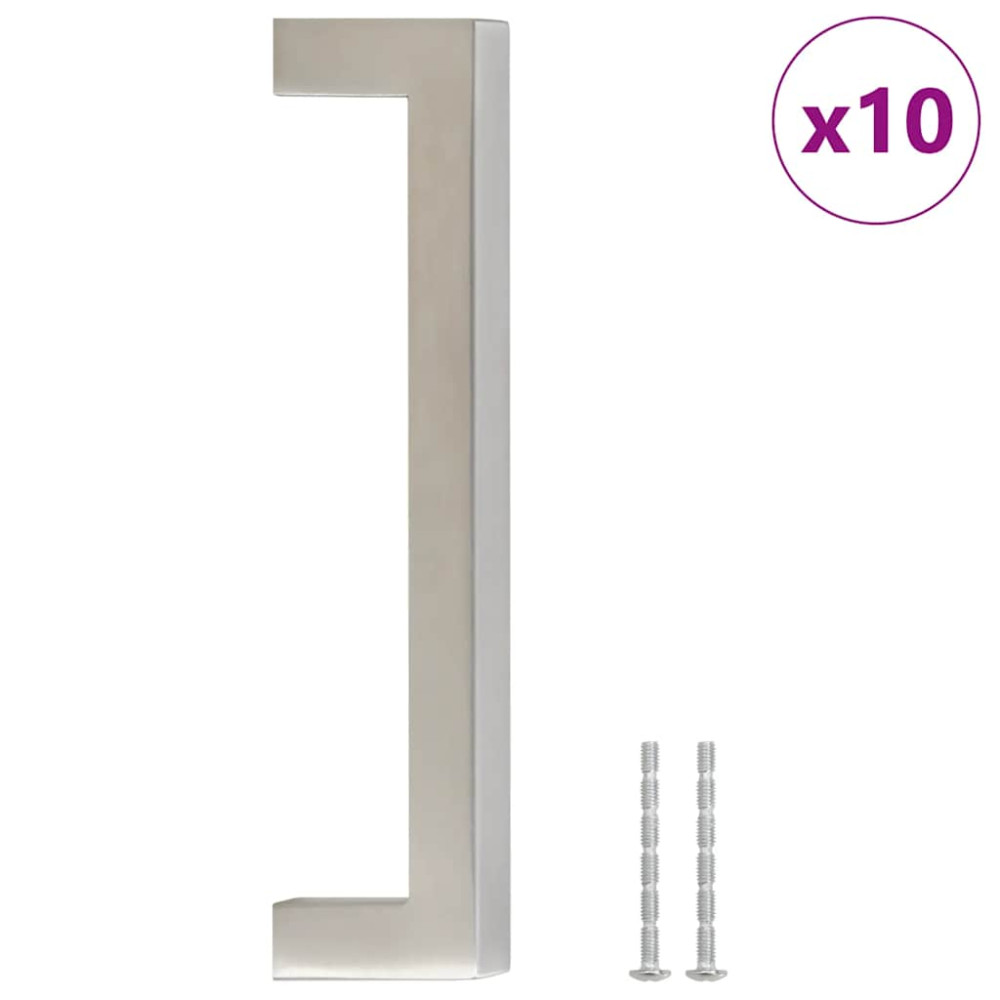 Produktbild för Skåphandtag 10 st silver 128 mm rostfritt stål
