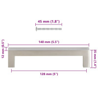 Produktbild för Skåphandtag 10 st silver 128 mm rostfritt stål