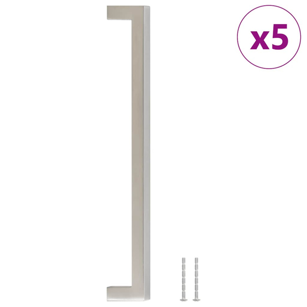 Produktbild för Skåphandtag 5 st silver 224 mm rostfritt stål