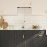 Produktbild för Skåphandtag 10 st guld 96 mm rostfritt stål