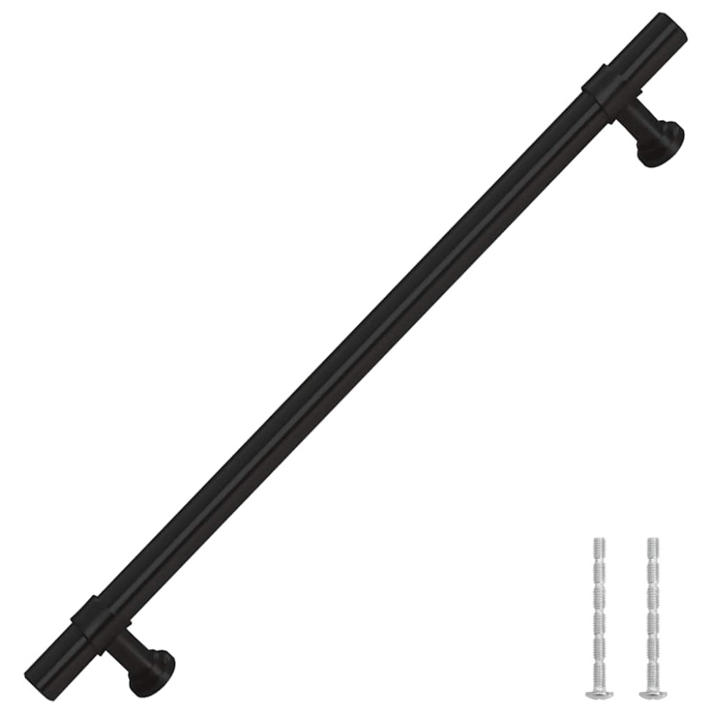 Produktbild för Skåphandtag 5 st svart 192 mm rostfritt stål