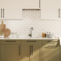 Produktbild för Skåphandtag 5 st svart 224 mm rostfritt stål