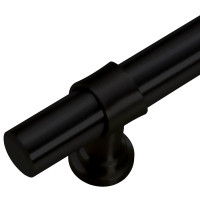 Produktbild för Skåphandtag 5 st svart 224 mm rostfritt stål