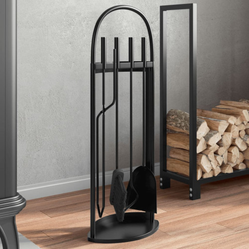 vidaXL 5-delat verktygsset för eldstad 23x15x66 cm stål