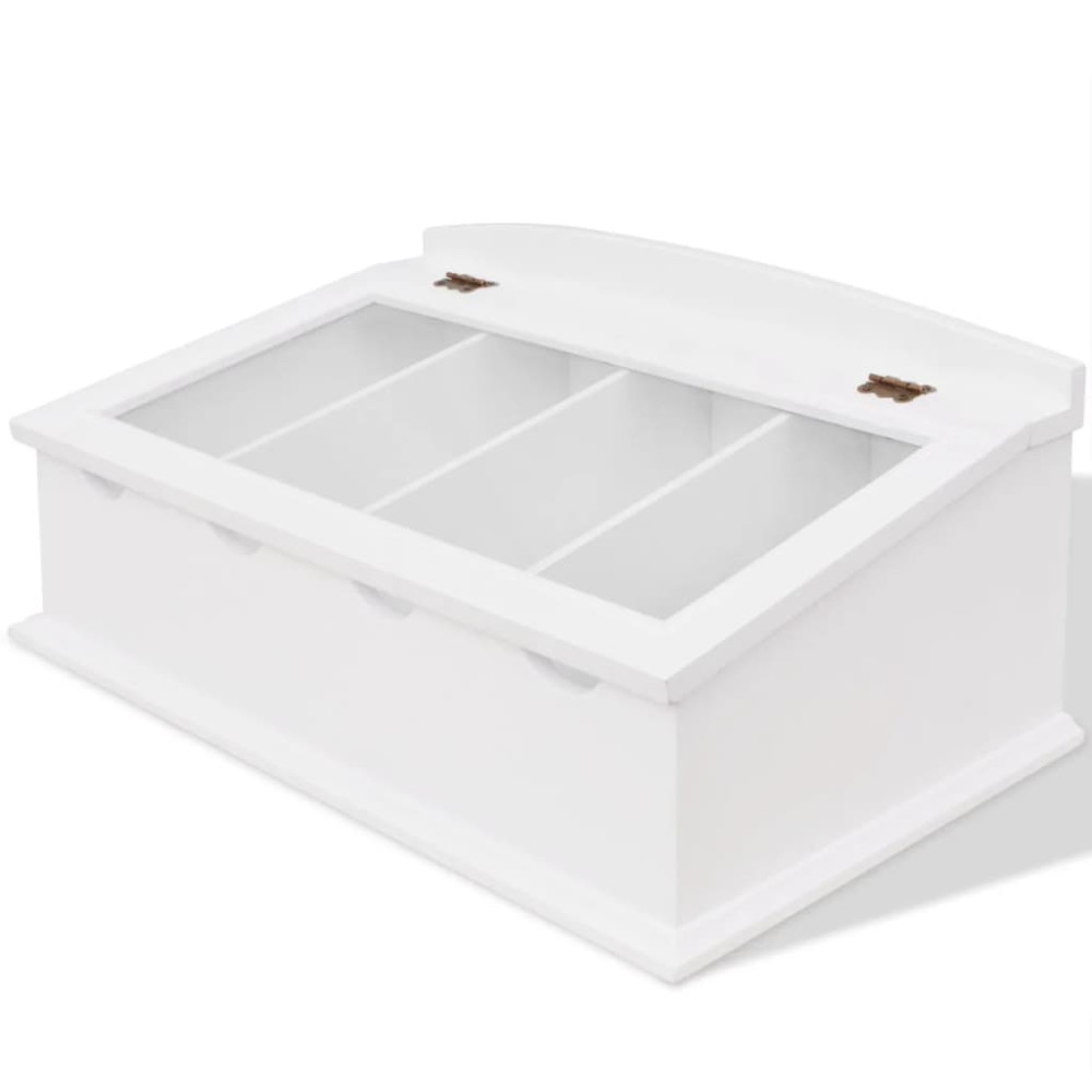 Produktbild för Besticklåda MDF vit barockstil