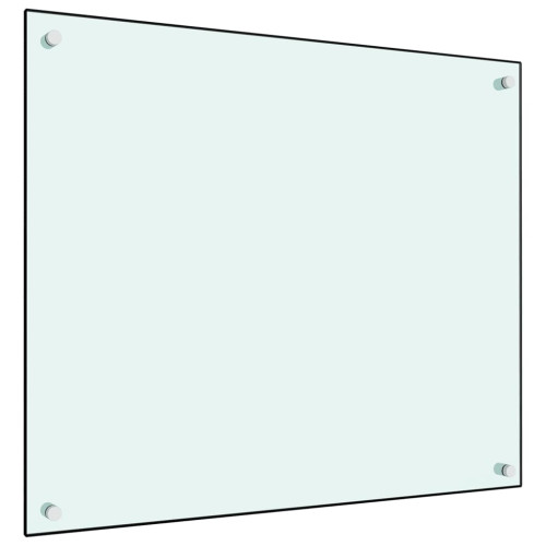 vidaXL Stänkskydd mjölkfärgad 70x60 cm härdat glas