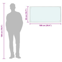 Produktbild för Stänkskydd mjölkfärgad 100x50 cm härdat glas