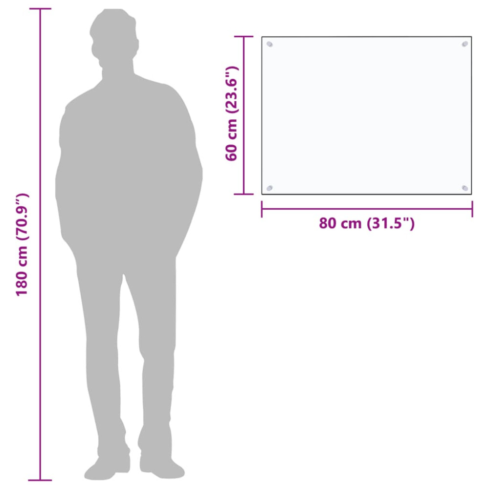 Produktbild för Stänkskydd transparent 80x60 cm härdat glas