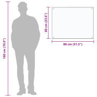 Produktbild för Stänkskydd transparent 80x60 cm härdat glas