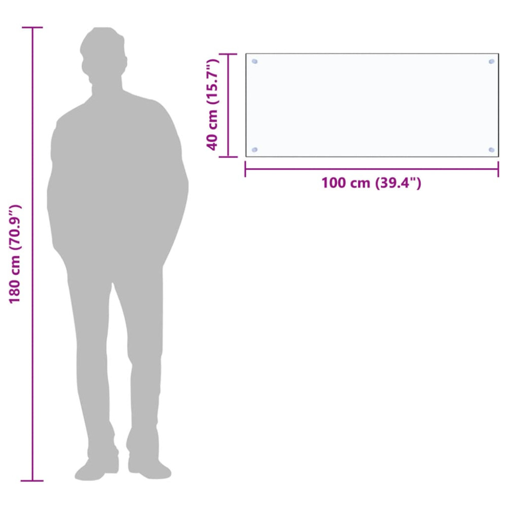 Produktbild för Stänkskydd transparent 100x40 cm härdat glas