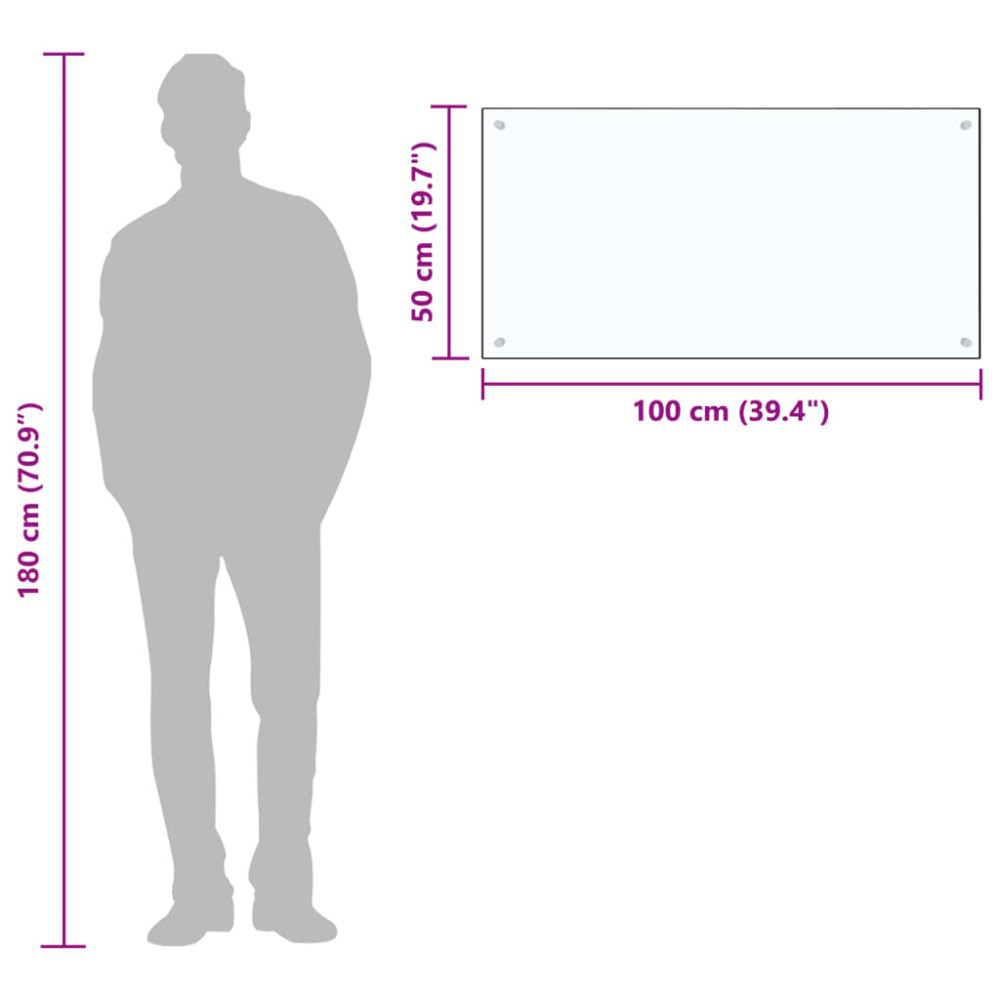 Produktbild för Stänkskydd transparent 100x50 cm härdat glas
