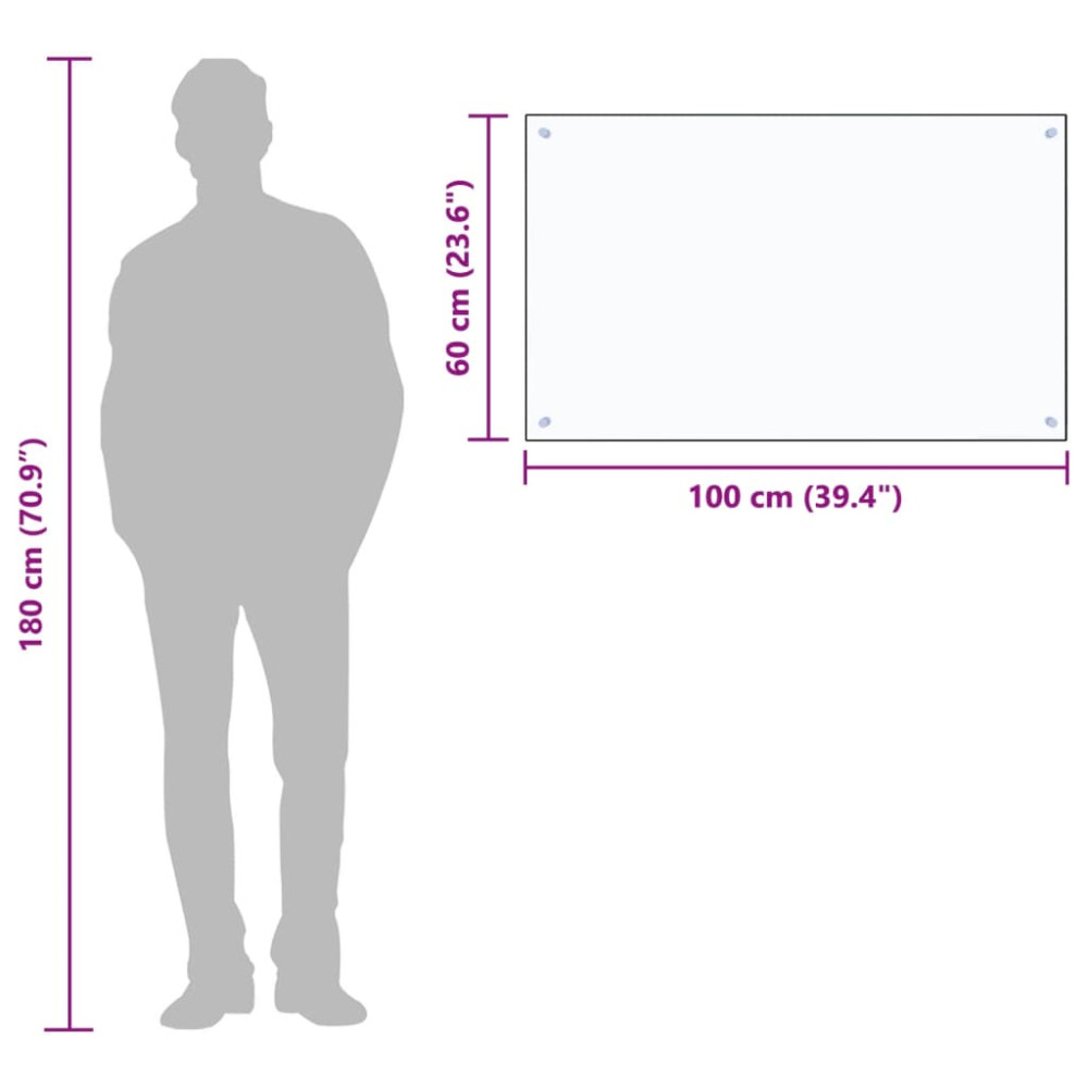 Produktbild för Stänkskydd transparent 100x60 cm härdat glas