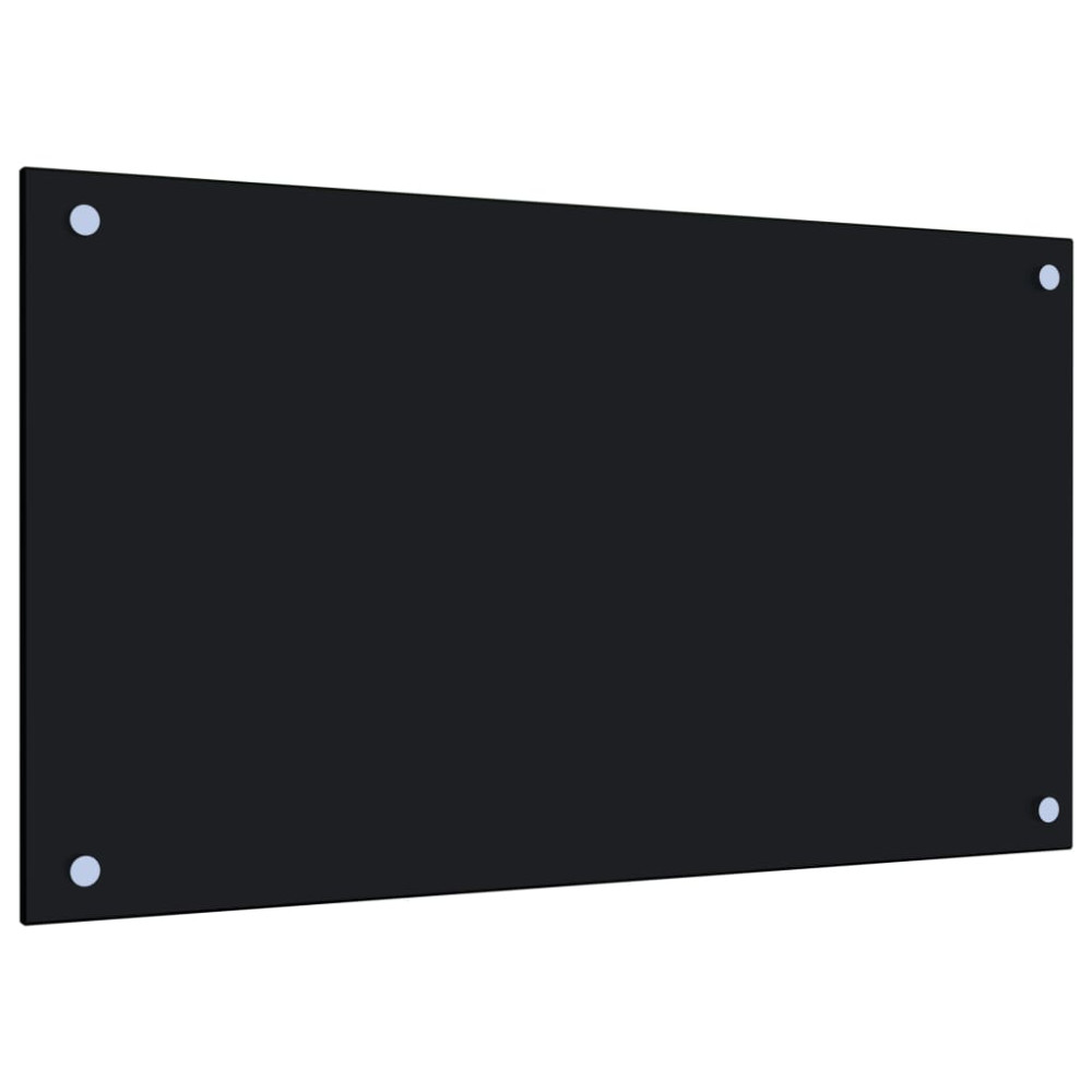 Produktbild för Stänkskydd svart 70x40 cm härdat glas